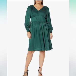Calvin Klein Long Sleeve Dress in Malachite. Size 10.